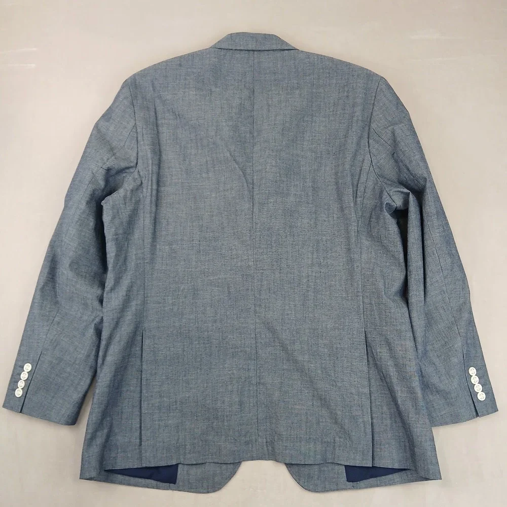 Tasso Elba‎ XL 46L Mens Blazer Sport Coat Chambray Unstructured Blue 23x32